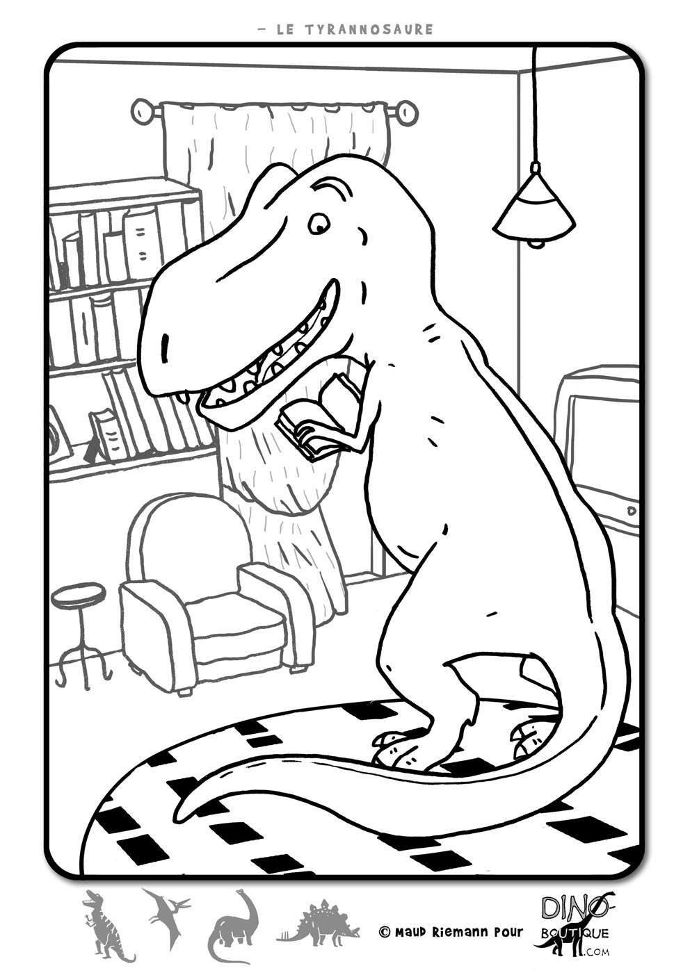 Dinosaurs To Print For Free : Funny T Rex - Dinosaurs Kids Coloring Pages à Dessin Dino 