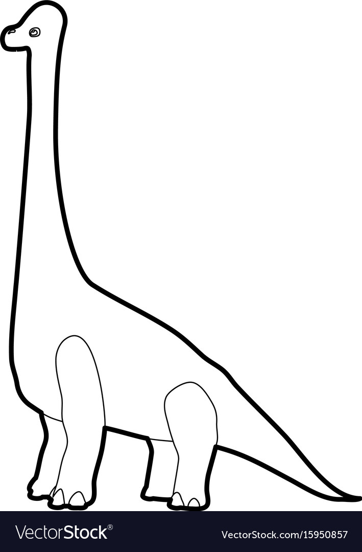 Diplodocus Icon Outline Royalty Free Vector Image avec How To Draw A Diplodocus 