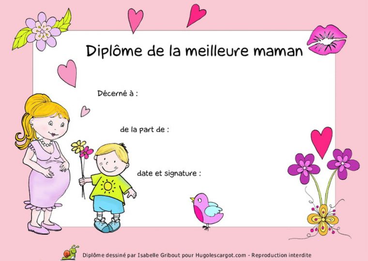 Diplôme De La Meilleure Maman concernant Carte Anniversaire Maman A Imprimer Gratuit