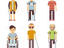 Disabled People Vector Set. Old And Young Invalid Persons Stock Vector tout Dessin Handicap