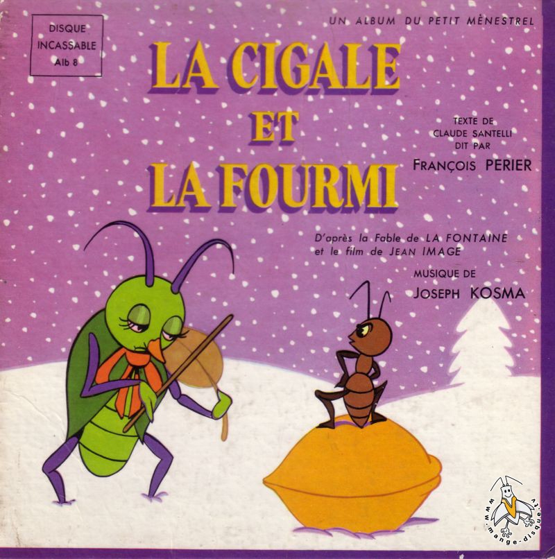 Disque Séries Tv Et Dessins Animés La Cigale Et La Fourmi encequiconcerne Dessin De Cigale 