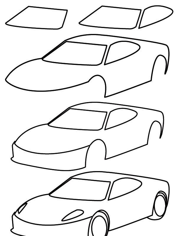 Drawing Car  Simple Car Drawing, Car Drawing Easy, Easy Drawings For Kids serapportantà Apprendre A Dessiner Une Voiture Etape Par Etape 
