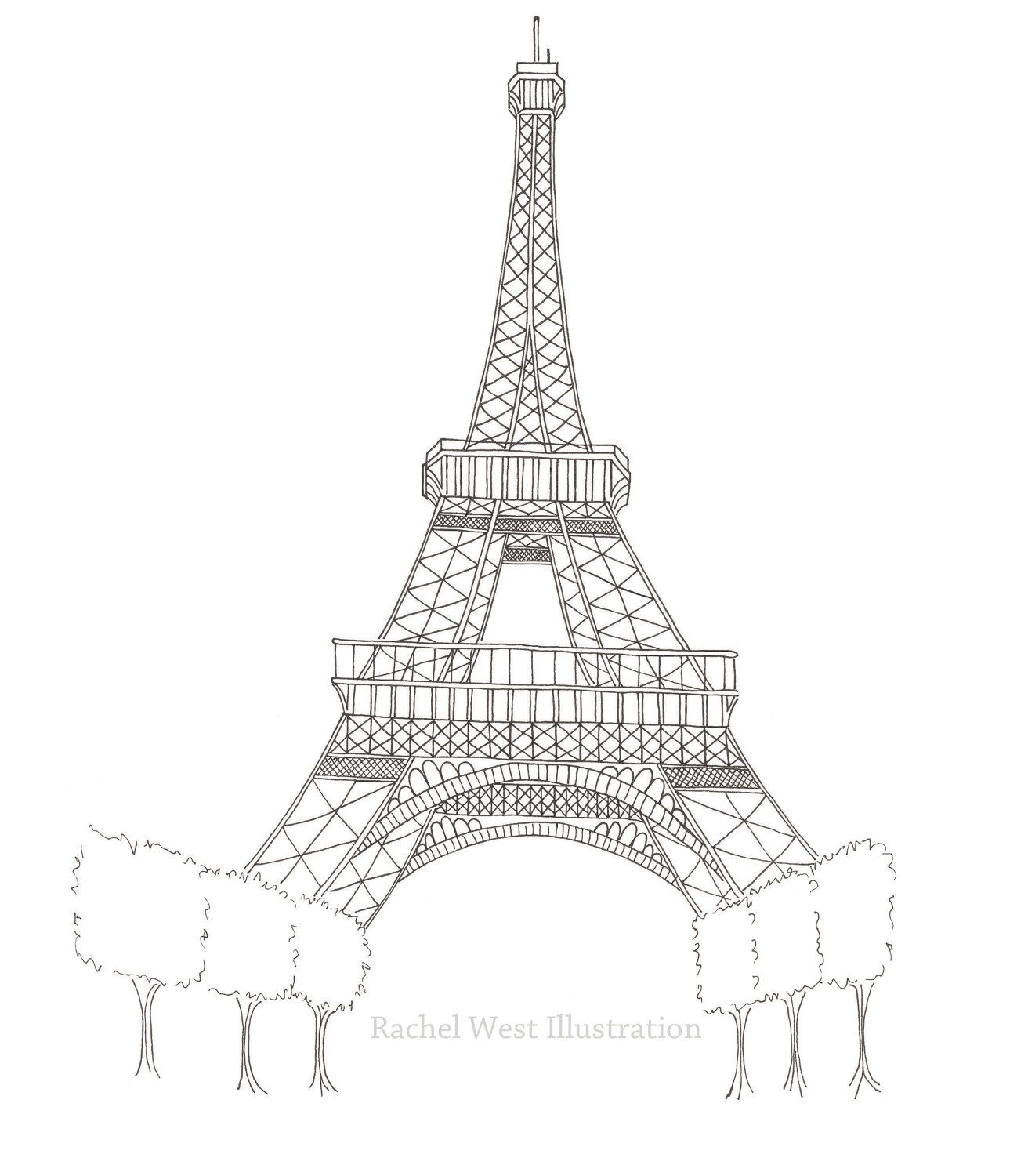 Eiffel Tower Drawing Easy  Eiffel Tower, Eiffel Tower Drawing Easy à Tour Eiffel Dessin Simple 