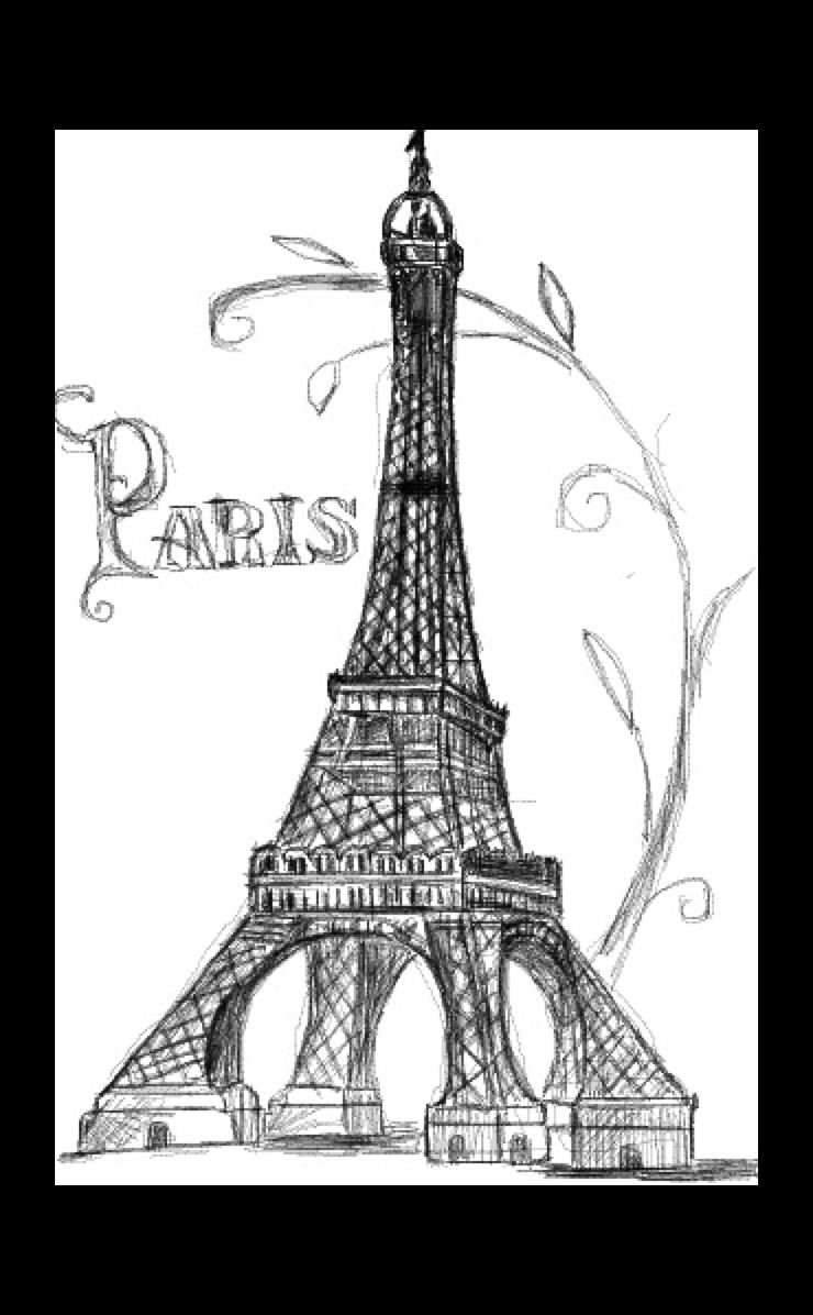 Eiffel Tower Drawing  Eiffel Tower Drawing, Eiffel Tower Art, Paris concernant Dessin De Tour