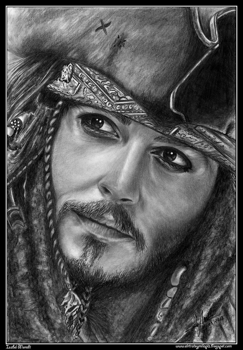 El Retrato Y Mi Lápiz: Jack Sparrow  Retratos, Bocetos De Retrato pour Jack Sparrow Dessin 