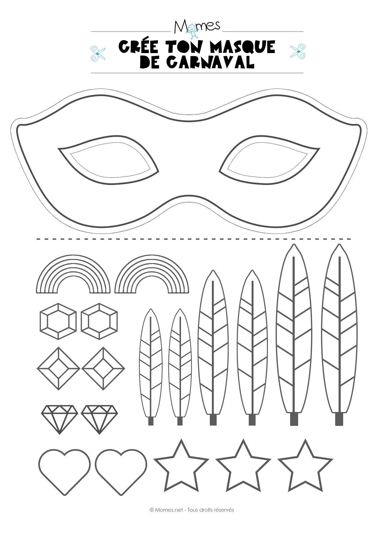 Élégant Coloriage De Masque De Carnaval A Imprimer  Des Milliers De tout Masques À Imprimer
