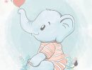 Éléphant Mignon Bébé Avec Bulle De Coeur Eau Couleur Dessin Animé destiné Bébé Animaux Dessin