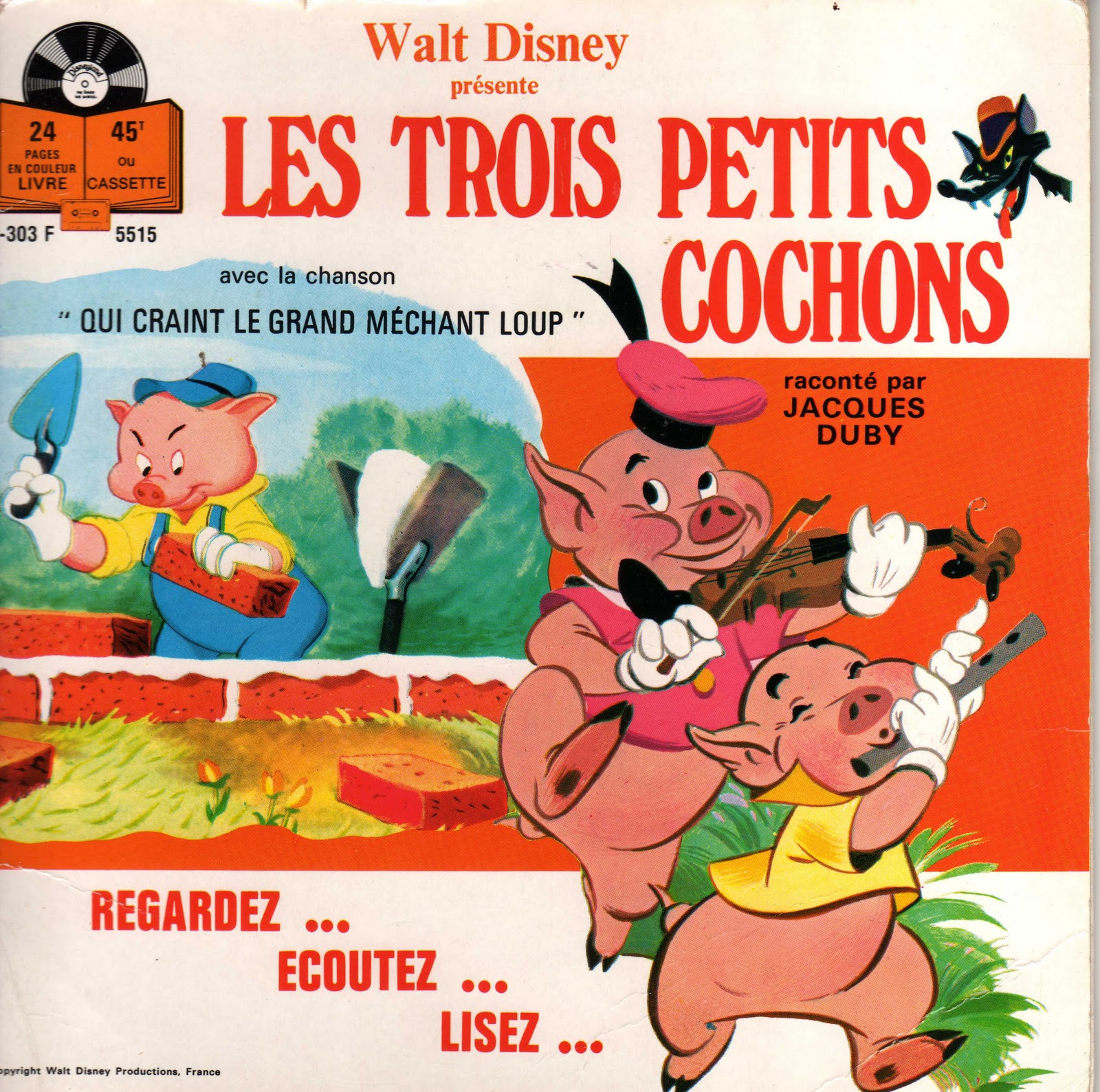 En-Broc: Llp-303 F : Les Trois Petits Cochons, Disneyland Records tout Histoire Des Trois Petit Cochons 