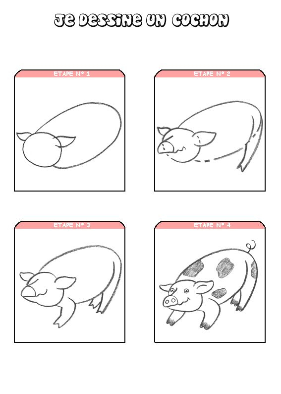 Épinglé Sur Apprendre À Dessiner pour Apprendre A Dessiner Un Cochon 