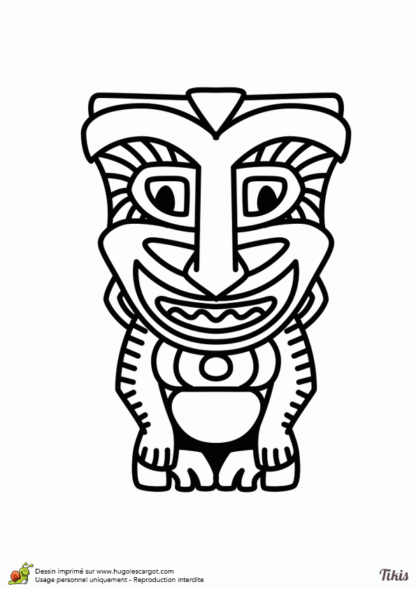 Épinglé Sur Coloriages Totem Tiki avec Totem Dessin