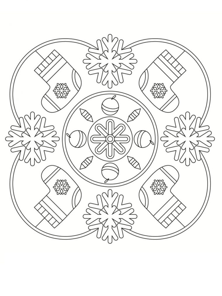 Épinglé Sur Mandalas Noël, Coloriage Mandala Noel tout Mandalas Noel