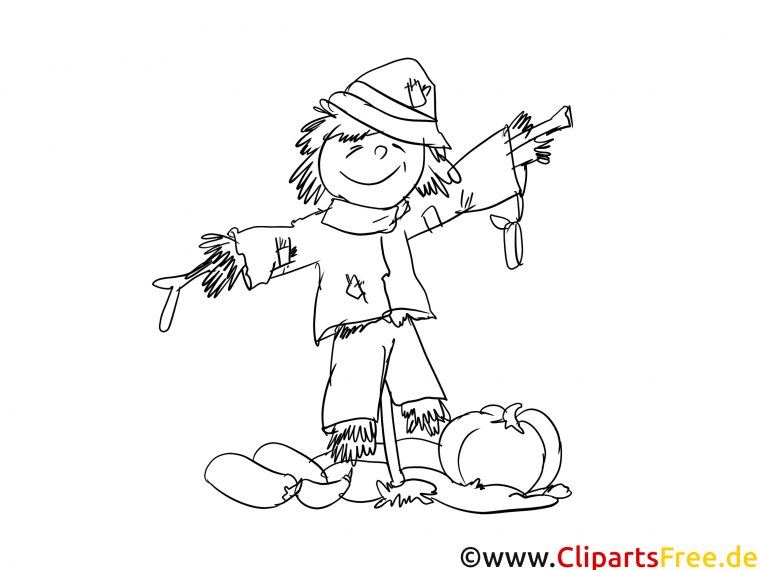 Épouvantail Clip Arts – Campagne À Imprimer – Ferme Coloriages Dessin serapportantà Coloriage Épouvantail