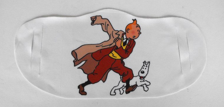 Face Mask From Tintin And Snowy Running Mint Reusable And  Etsy tout Masque Tintin