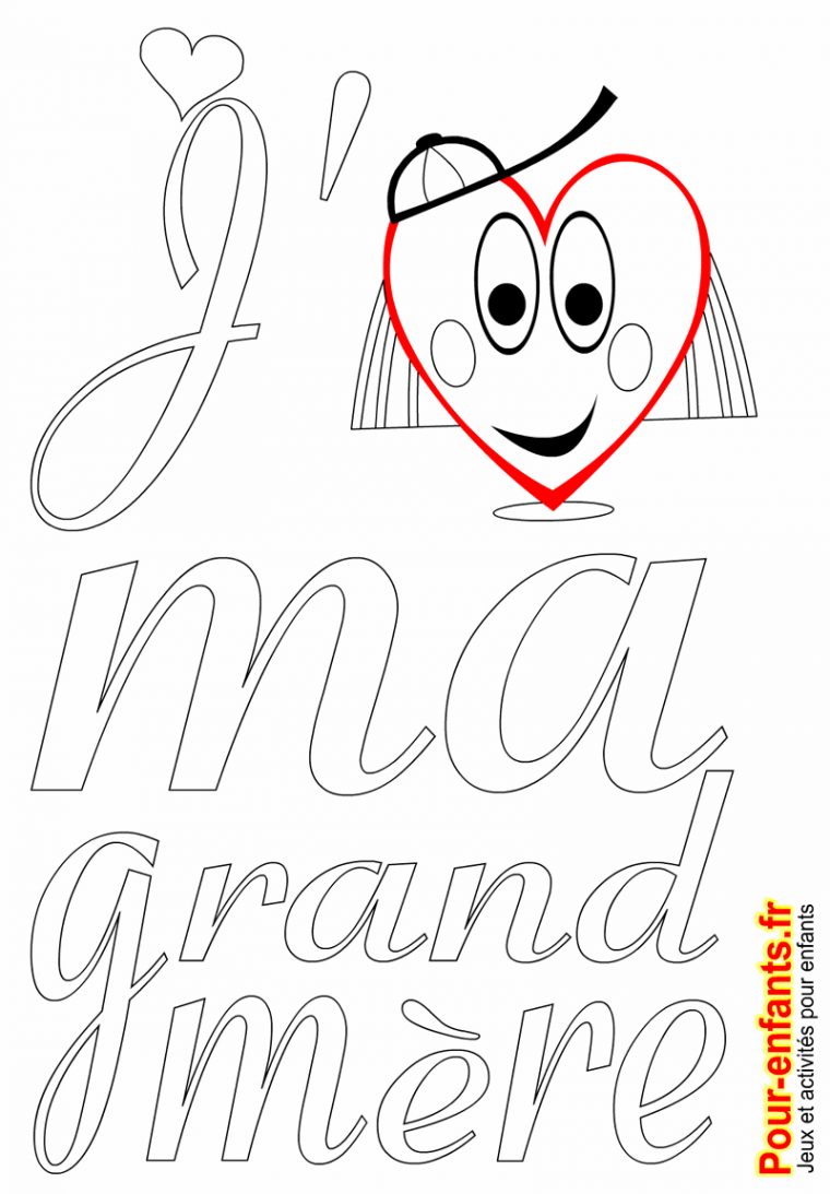 Fête Des Grands Mères Coloriage À Imprimer Amour De Grand Mère Mamie tout Coloriage De Grande Fille A Imprimer