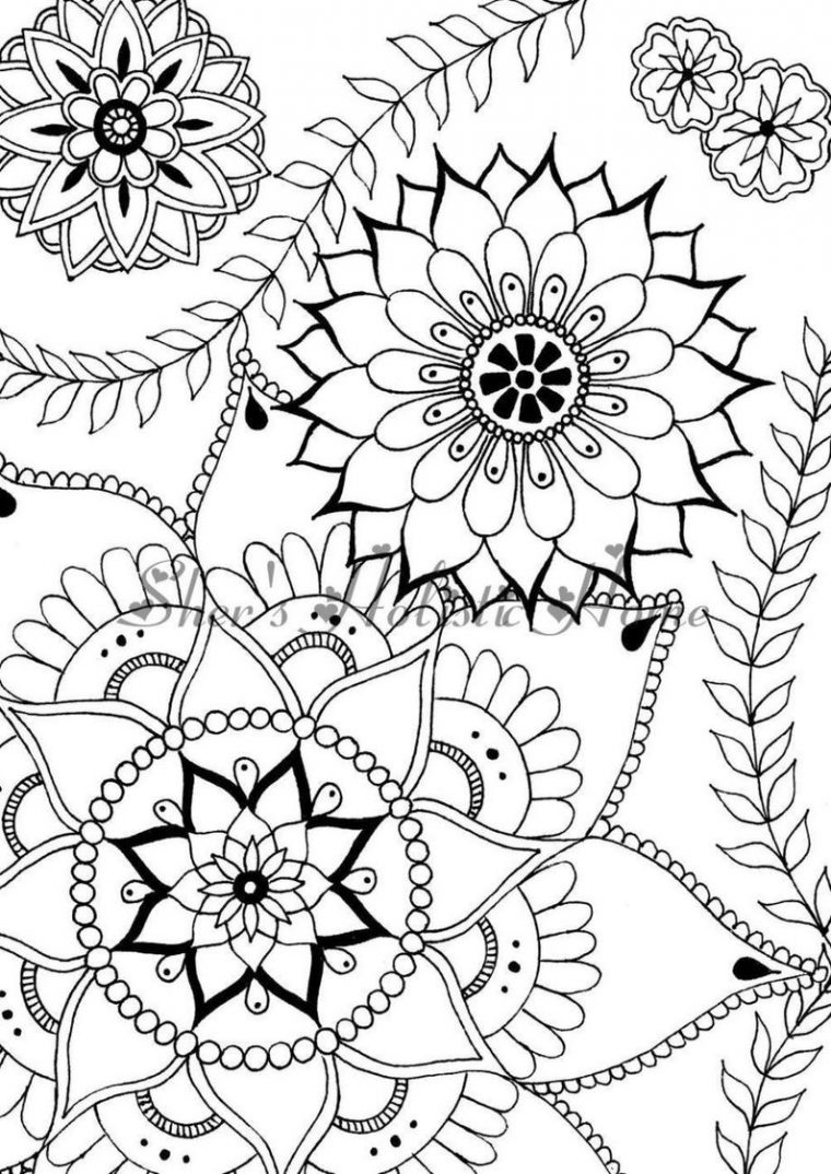 Fleur De Coloriage Page Coloriage Mandala Mandala Fleur  Etsy dedans Coloriage Fleur À Imprimer