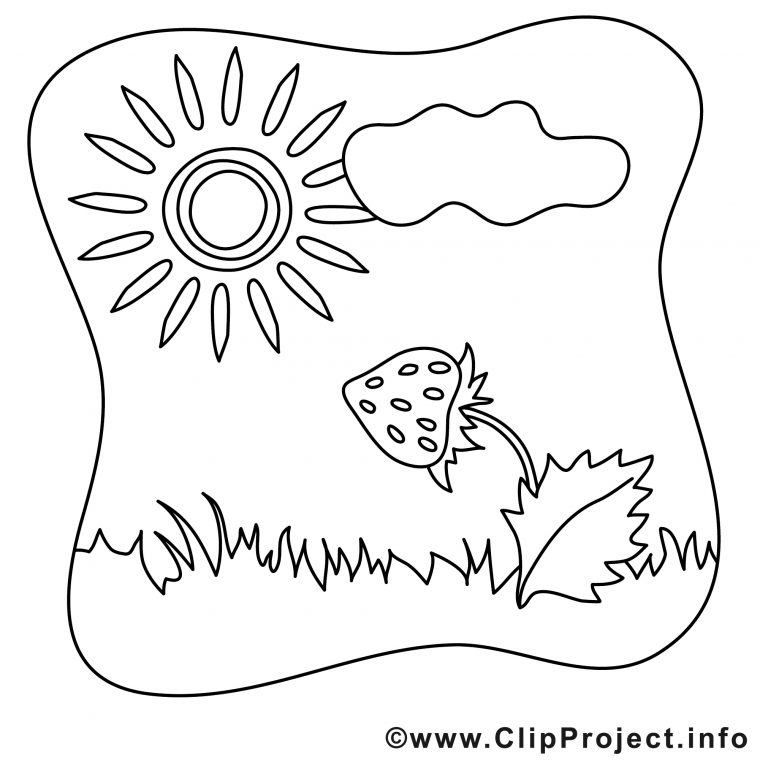 Fraise Soleil Dessin – Coloriage Été À Télécharger – Été Coloriages tout Coloriage D Été