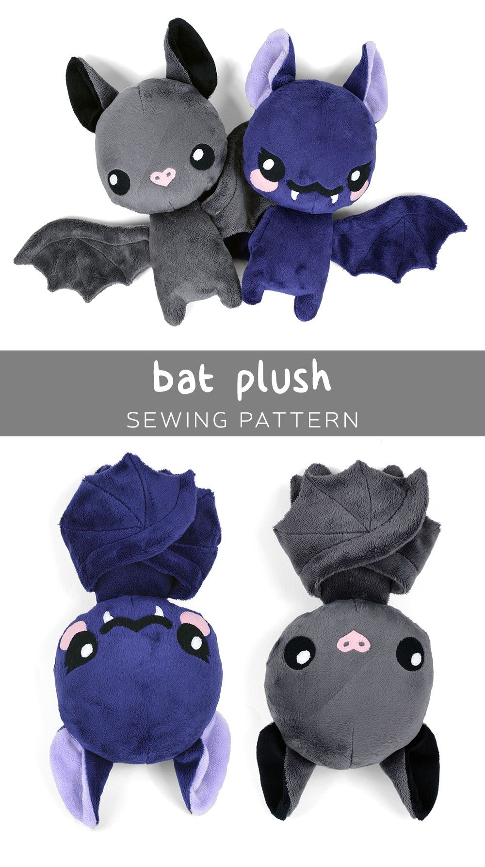 Free Plush Bat Pdf Pattern To Download! So Cute!  Ausgestopfte Tiere concernant Patron Chauve Souris Halloween 