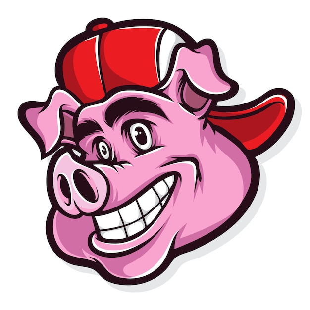Funky Cochon Dessin Animé  Vecteur Premium pour Cochon Dessin 