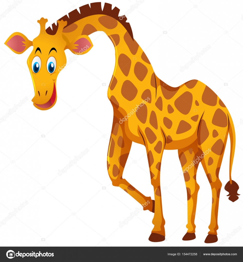 Girafe Dessin Animé Isolé Sur Blanc — Image Vectorielle Brgfx © #154472258 serapportantà Girafe Dessin