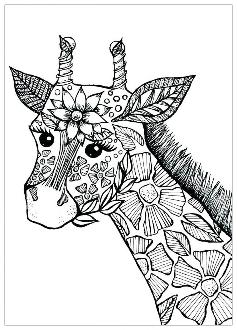 Girafe Fleurie – Coloriage De Girafes – Coloriages Pour Enfants pour Dessin Girafe