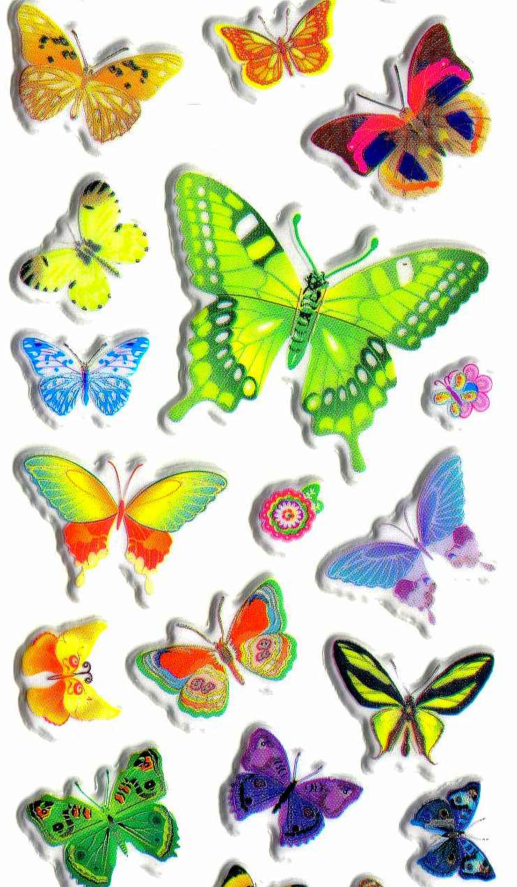 Gommettes Autocollantes Papillons Charmants concernant Dessin De Papillon En Couleur A Imprimer