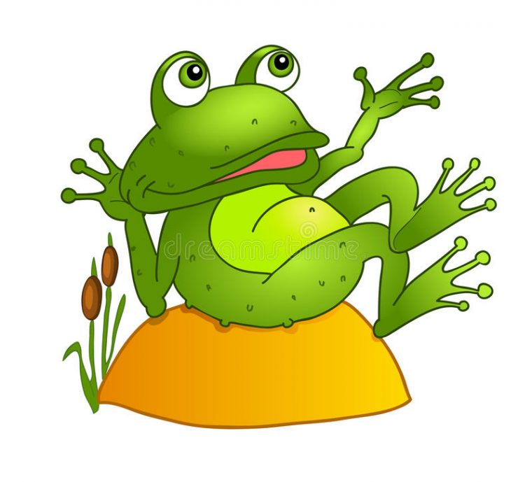 Grenouille De Dessin Animé Se Trouvant Sur Une Roche Illustration De destiné Dessin De Grenouille