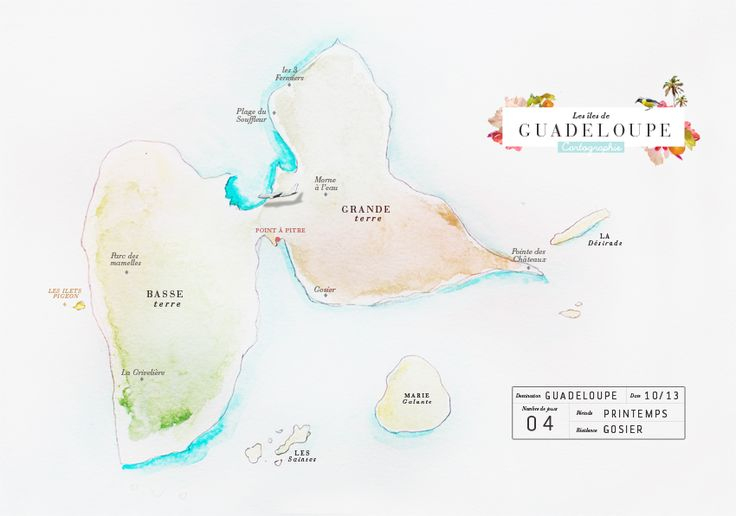 Griottes.fr_Guadeloupe_1  Countries  Guadeloupe Carte, Guadeloupe Et tout Dessin Carte Guadeloupe 