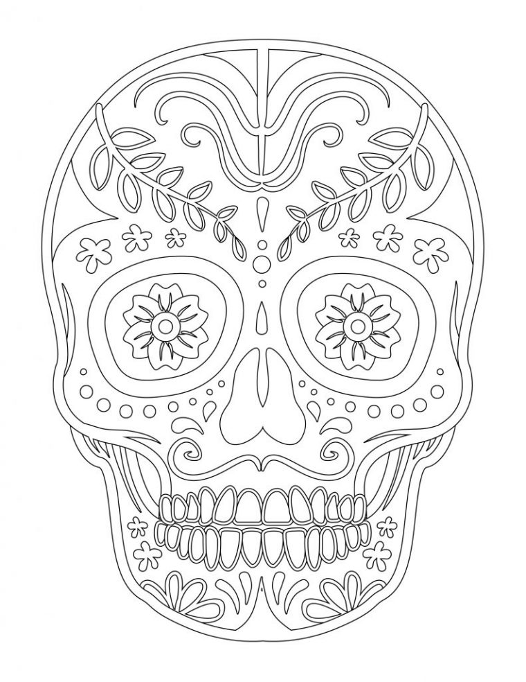 Halloween Skull Candy Coloriage Facile À Imprimer – Artherapie.ca à Halloween Dessin