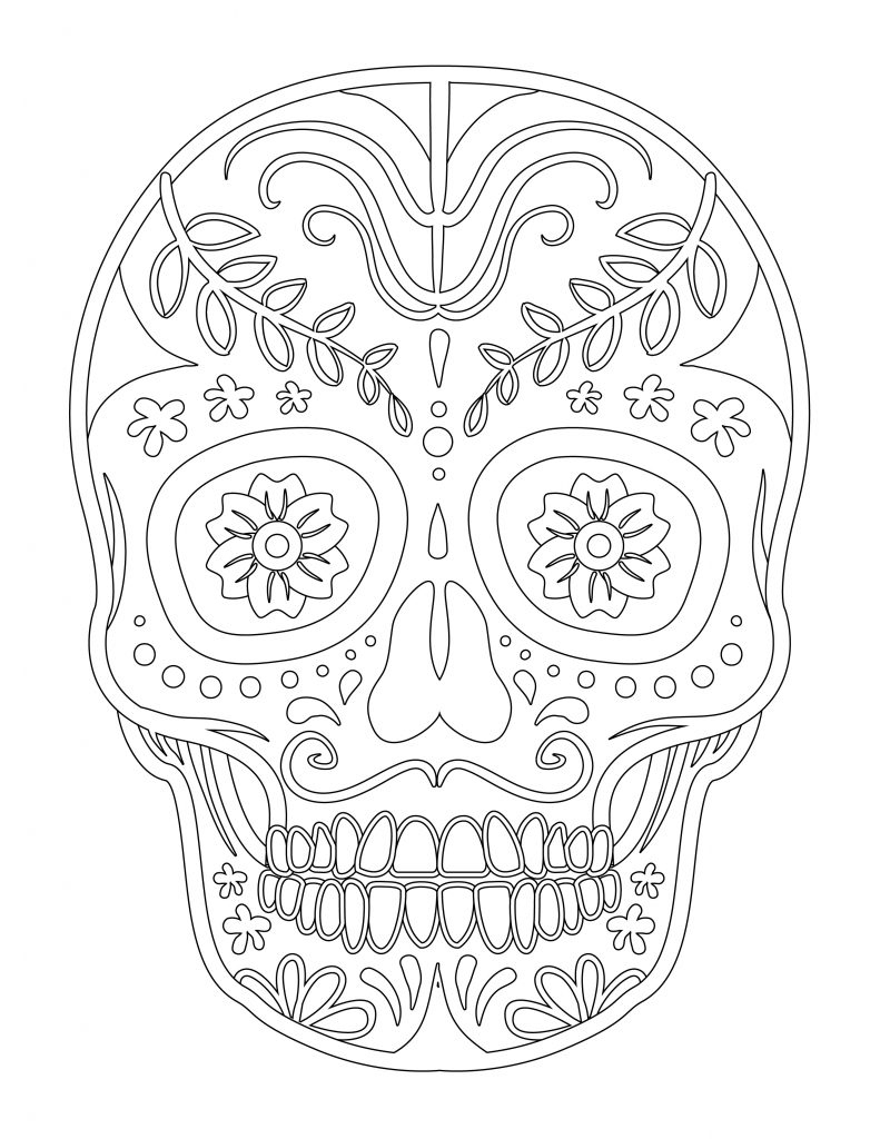 Halloween Skull Candy Coloriage Facile À Imprimer - Artherapie.ca à Halloween Dessin 