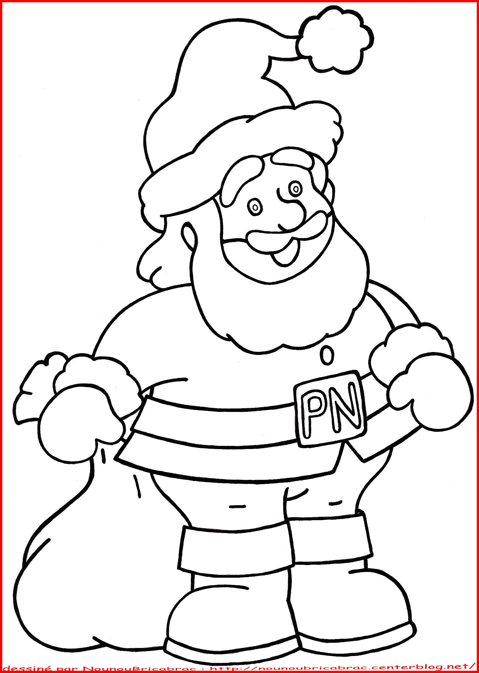 Hippopotame En Père Noël À Colorier - Coloriage Joyeux Pere Noel avec Dessin Père Noel À Imprimer Gratuit