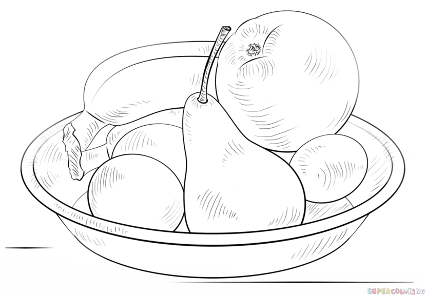 How To Draw A Bowl Of Fruits  Step By Step Drawing Tutorials  Fruit pour Fruit A Dessiner