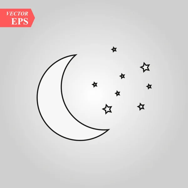 Icône De Pictogramme De Lune. Icône Noire Sur Fond Blanc. — Image tout Logo Enfant Sur La Lune