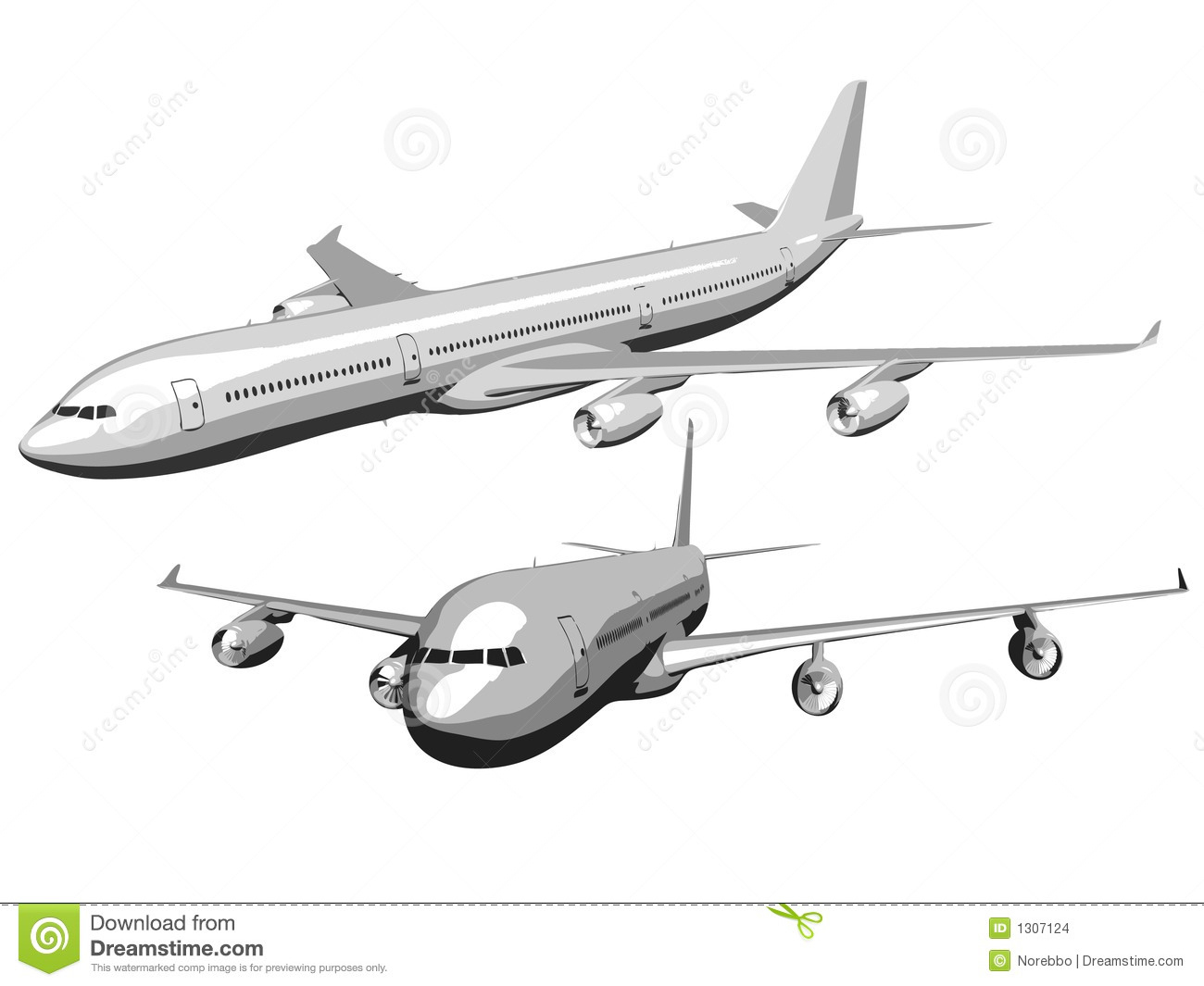 Illustration D&amp;#039;Avion De Ligne De Gamme De Gris De Vecteur Illustration à Illustration Avion 