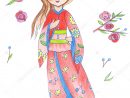 Illustration Dessin Couleur Fille Manga Aquarelle Dans Les Vêtements avec Dessin De Fille A La Mode