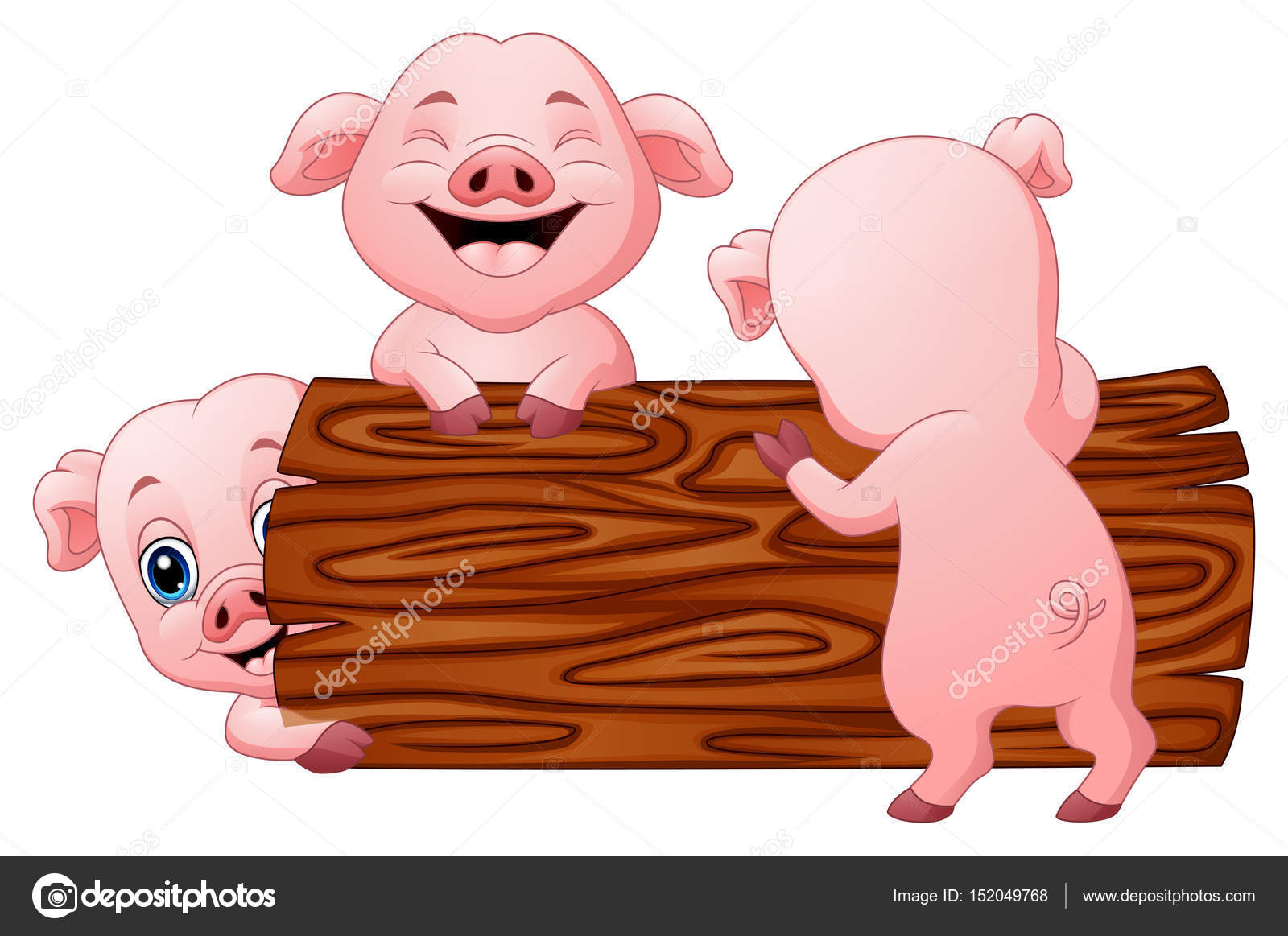 Illustration D&amp;#039;Une Mignonne Caricature De Porc Sur Fond Blanc — Image pour Cochon Dessin 