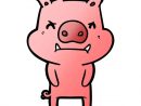 Illustration Vectorielle Cochon Dessin Animé Colère — Image Vectorielle pour Dessin Tete De Cochon