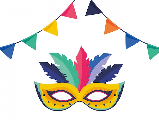 Illustration Vectorielle De Masque Brésil Carnaval  Vecteur Premium encequiconcerne Masque Carnaval Rio