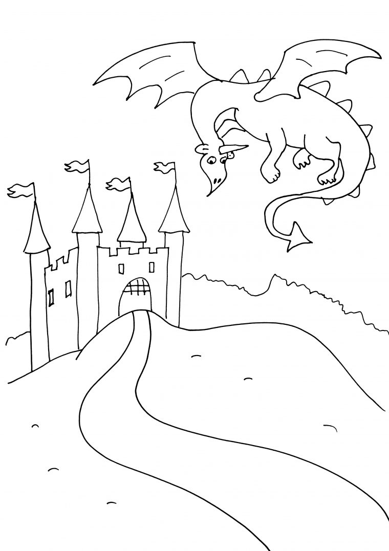 Image De Chevaliers Et Dragons À Télécharger Et Colorier – Coloriage avec Dessin Dragon Enfant