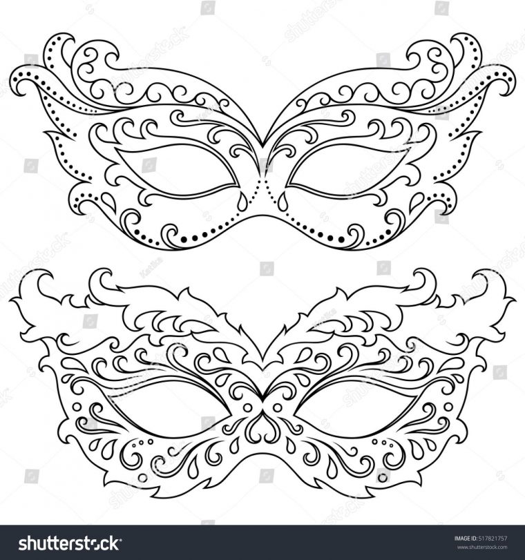 Image Vectorielle De Stock De Ensemble De Beaux Masques De Fête tout Masque De Carnaval Dessin