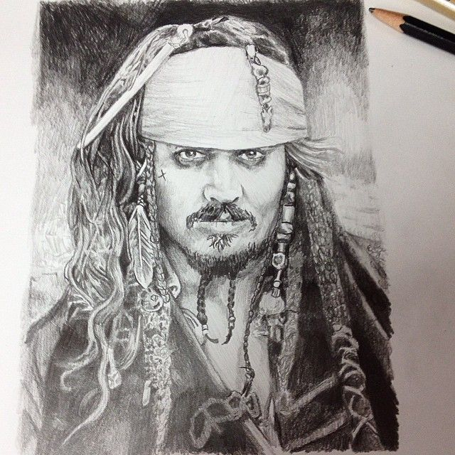 Jack Sparrow Pencil Drawing By Shaun Loyer @ Distinctive Body Art encequiconcerne Jack Sparrow Dessin 