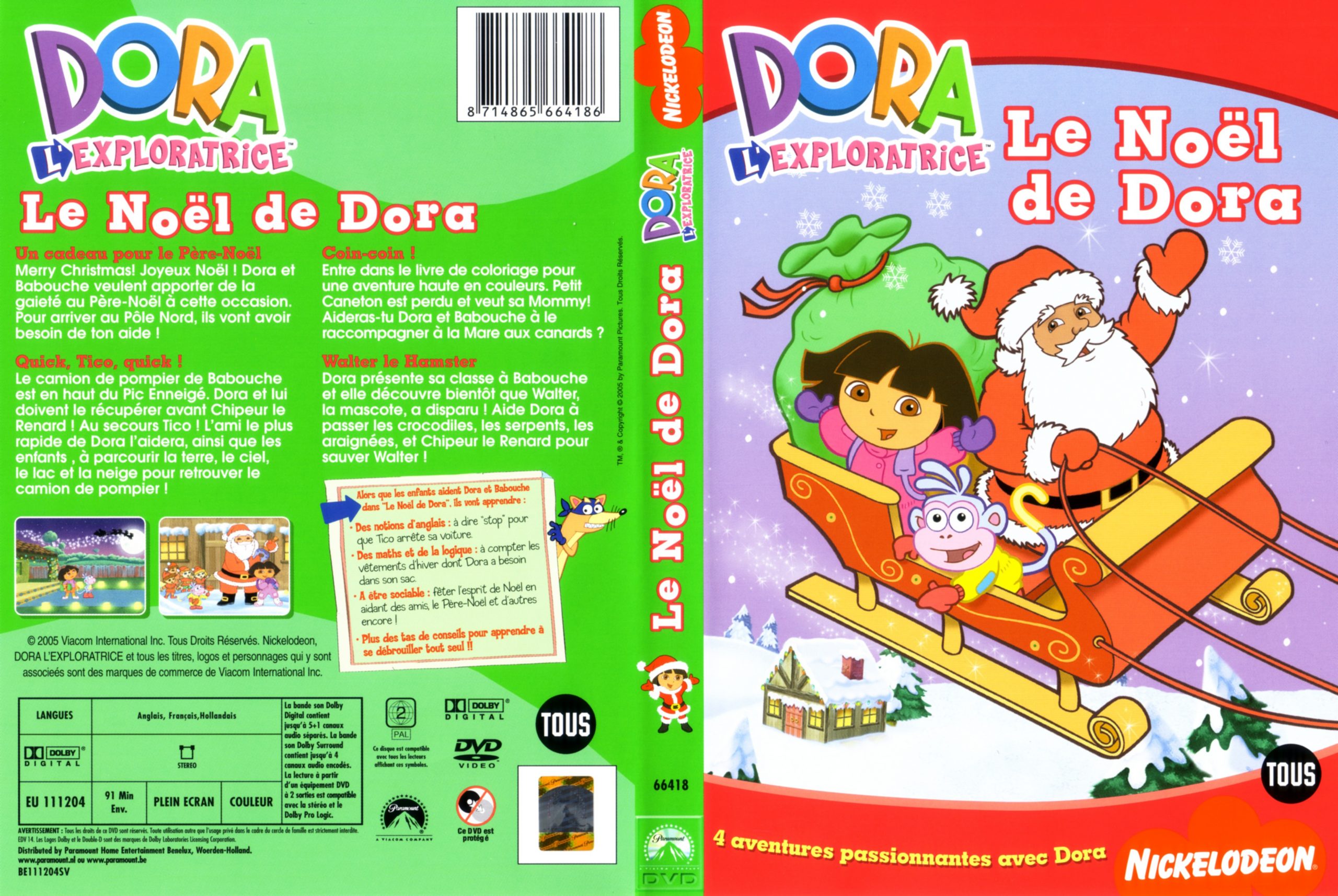 Jaquette Dvd De Dora L'Exploratrice - Le Noel De Dora V2 - Cinéma Passion avec Dora Noel