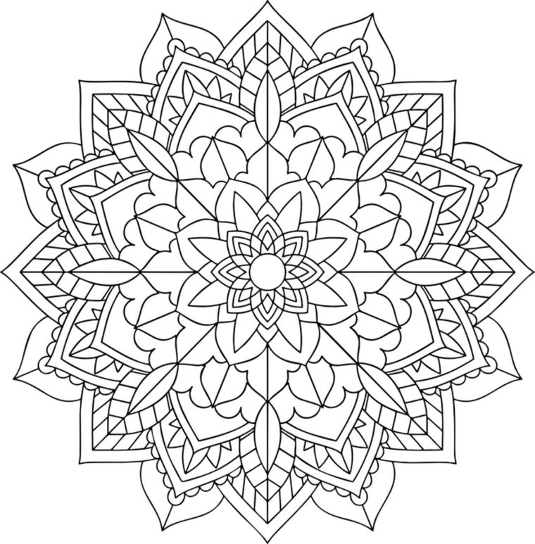 Joli Mandala Floral – Mandalas De Difficulté Normale – 100% Mandalas serapportantà Mandala Facile À Imprimer