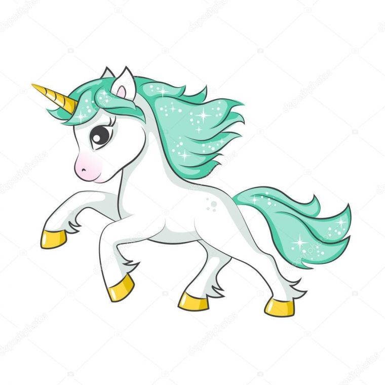 Jolie Licorne Magique Vector Design Isolé Sur Fond Blanc Impression dedans Dessin Licorne