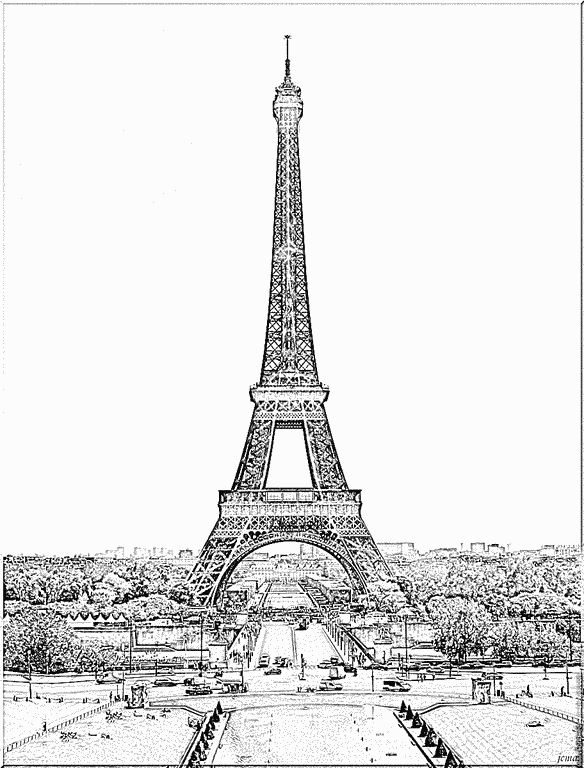 Jolie Vue  Reiseziele, Reisen, Ziel serapportantà Dessin Tour Eiffel À Imprimer