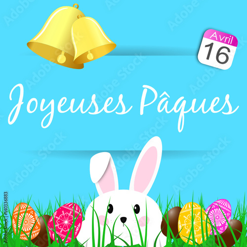 Joyeuses Pâques - 16 Avril 2017 - Cloche Lapin Et Oeufs De Pâques tout Images Cloches De Pâques Gratuites 