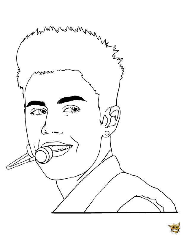 Justin Chante Est Un Coloriage De Justin Bieber tout Coloriage Justin Bieber 