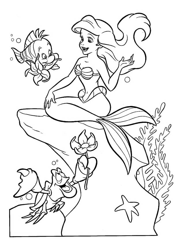 La Petite Sirène Disney - Coloriage La Petite Sirène (Ariel concernant Coloriage Princesse Ariel 