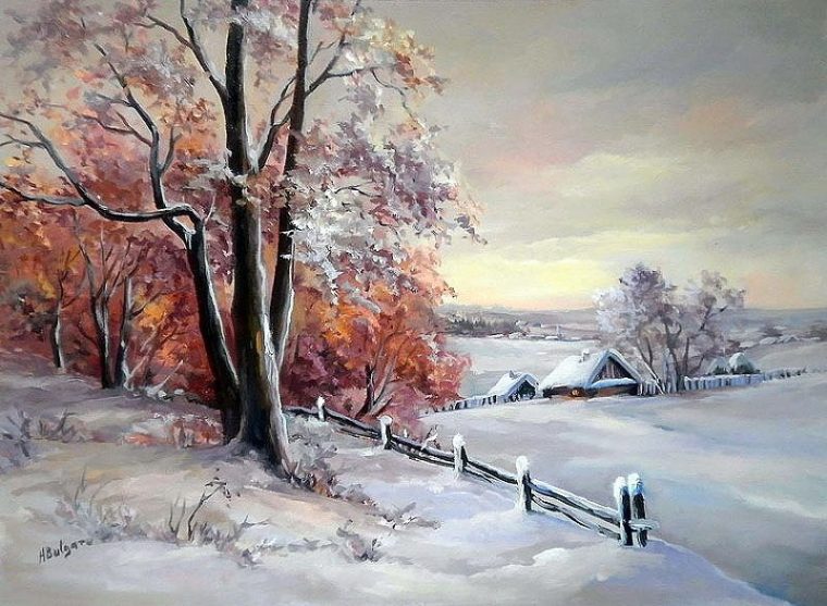 Landscape Paintings, Winter Painting, Landscape Art dedans Dessin Paysage Hiver