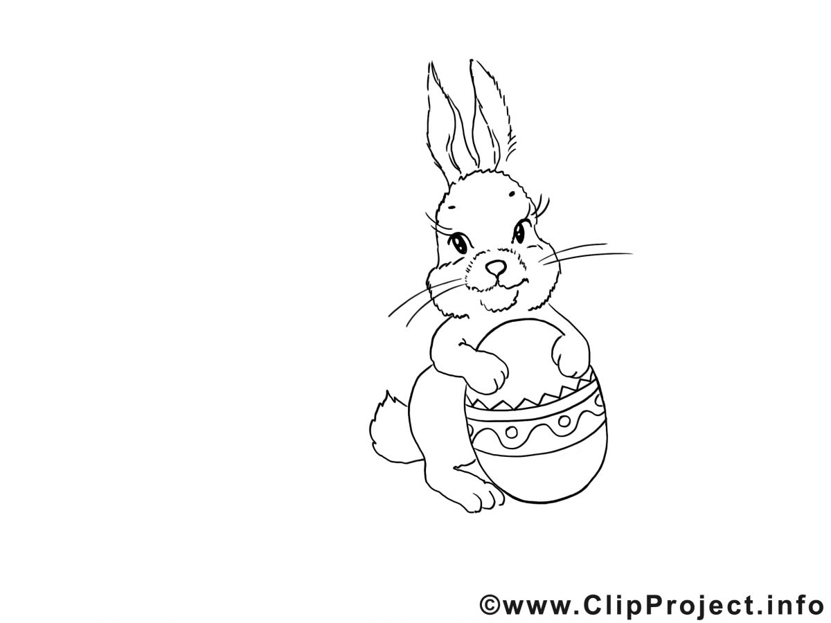 Lapin Dessin À Colorier - Pâques Clip Arts Gratuits - Pâques Coloriages dedans Lapin À Colorier Gratuit