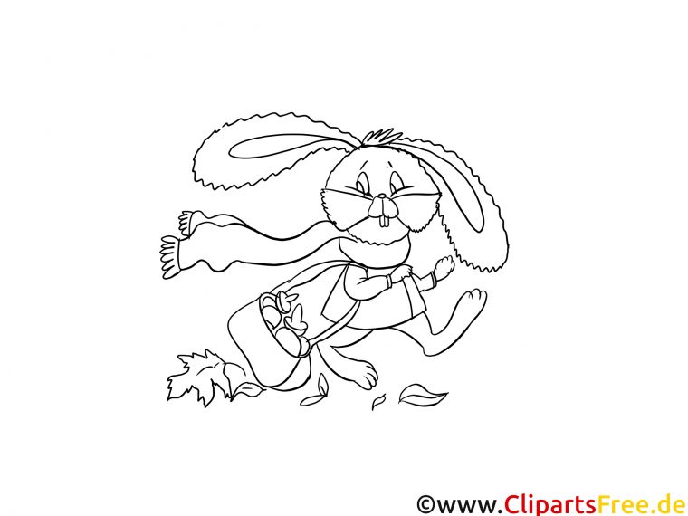 Lapin Images Gratuites – Automne À Colorier – Automne Coloriages Dessin concernant Lapin À Colorier Gratuit